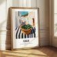 Sage – White village Street Café Scene, Fresh Herbs Illustration