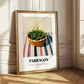 Tarragon – on Striped Tablecloth, Fresh Herbs Still Life