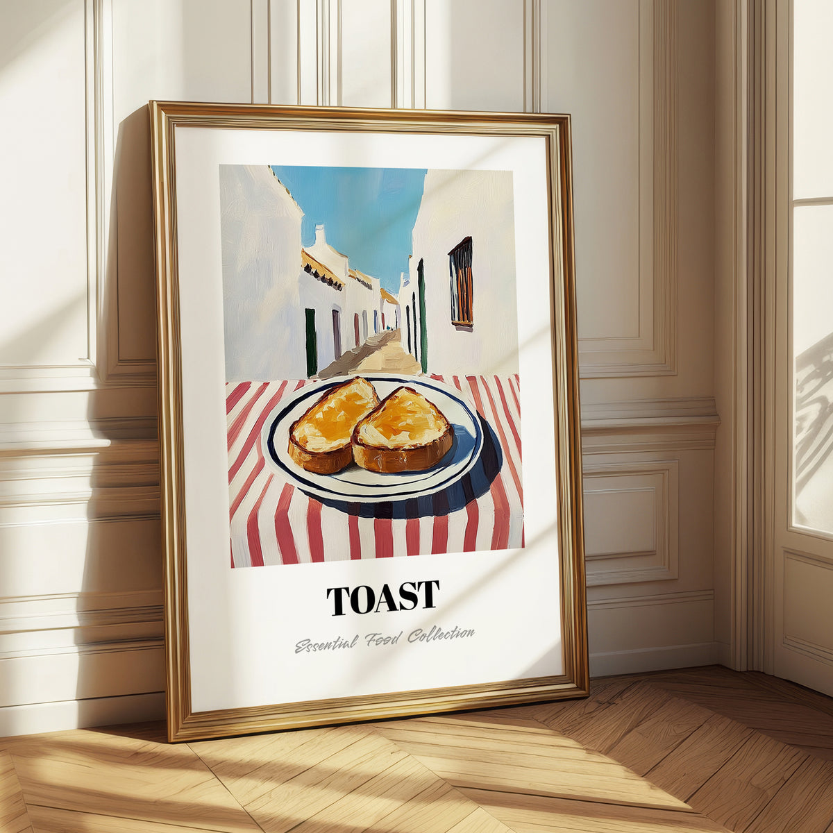 Toast – White village Urban Café Scene, British Food Illustration