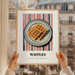 Waffles – on Striped Tablecloth, American Pastry Art, styled in a charming Paris street view