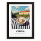 Cereal – Hillside Café View, American Food Wall Decor, in sleek black frame
