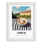 Cereal – Hillside Café View, American Food Wall Decor, placed in minimal white frame