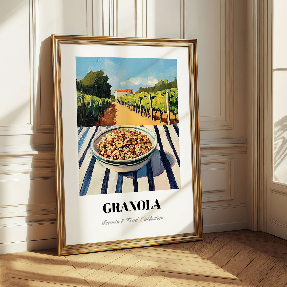 Granola #8 – Hillside Café View, American Food Illustration