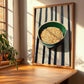 Oatmeal – on Striped Tablecloth, American Food Wall Poster, clean layout with no caption