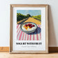 Yogurt With Fruit – Hillside Café View, Greek Food Wall Decor, in wooden frame leaning on the floor