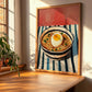 Ramen – on Striped Tablecloth, Japanese Pasta Poster, clean layout with no caption
