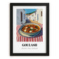 Goulash – White village Urban Café Scene, Hungarian Food Illustration, in sleek black frame