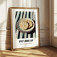Pita Bread – on Striped Tablecloth, Greek Food Painting