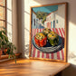 Stuffed Peppers – White village Café on the Corner, Balkan Food Poster, clean layout with no caption