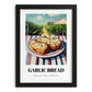Garlic Bread – Hillside Café View, Italian Food Wall Decor, in sleek black frame