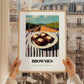 Brownies – Hilltop Café Scene, American Dessert Poster, styled in a charming Paris street view