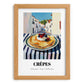 Crepes – White village Urban Café Scene, French French Pastry Painting, set in oak frame