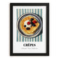 Crepes – on Striped Tablecloth, French French Pastry Still Life, in sleek black frame