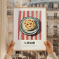 Lavash – on Striped Tablecloth, Armenian Food Poster, styled in a charming Paris street view