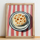 Lavash – on Striped Tablecloth, Armenian Food Poster, no-text version framed in wood