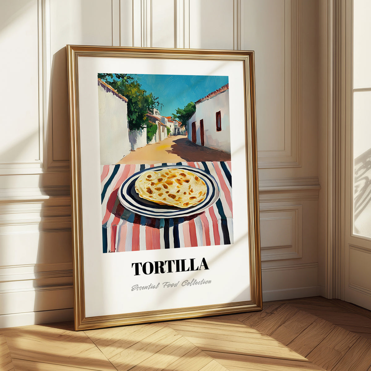 Tortilla – Mexican village Café on the Corner, Mexican Food Painting