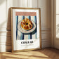 Challah – on Striped Tablecloth, Jewish Food Poster