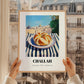 Challah – Jerusalem Skyline Scene, Jewish Food Illustration, styled in a charming Paris street view