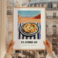 Flatbread – Desert Café Scene, Middle Food Poster, styled in a charming Paris street view