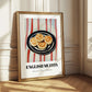 English Muffin – on Striped Tablecloth, British Pastry Still Life 
