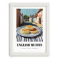 English Muffin – British village Café on the Corner, British Pastry Art, placed in minimal white frame