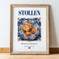 Stollen – German Dessert Dish, Fine Dining Restaurant Wall Decor, in wooden frame leaning on the floor