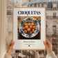 Croquetas – Spanish Snack Dish, Brasserie Wall Art, styled in a charming Paris street view