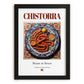 Chistorra – Spanish Meat Dish, Food Bar Print, in sleek black frame