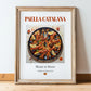 Paella Catalana – Spanish Rice Dish, Farmhouse Kitchen Art, in wooden frame leaning on the floor
