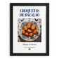 Croquetas de bacalao – Spanish Snack Dish, Tavern Poster, in sleek black frame