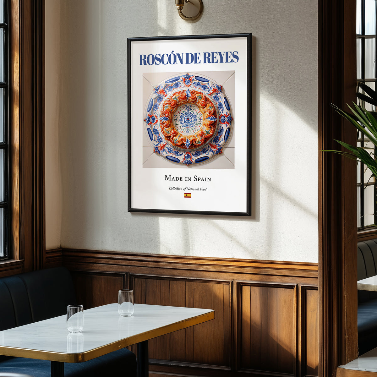 Roscón de Reyes – Spanish Dessert Dish, Brasserie Wall Art, clean layout with no caption