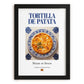 Tortilla de patata – Spanish Dish, Bistro Poster, in sleek black frame