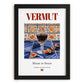 Vermut – Spanish Beverage Drink, Cocktail Lounge Poster, in sleek black frame