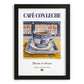 Café con Leche – Spanish Coffee, Street Café Poster, in sleek black frame