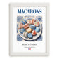Macarons – French Dessert Dish, Fine Dining Restaurant Wall Art, placed in minimal white frame