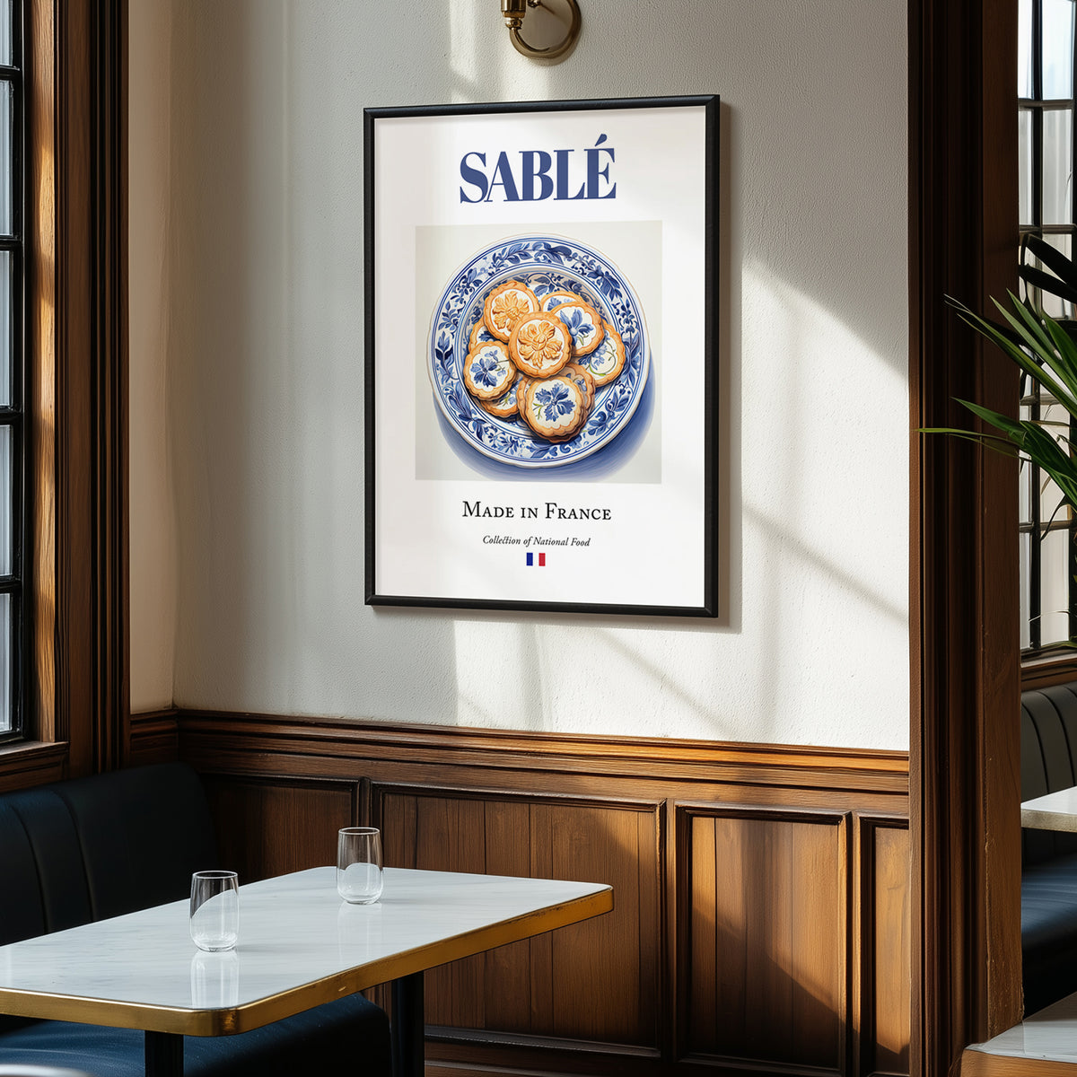 Sablé – French Dessert Dish, Bistro Wall Art, clean layout with no caption