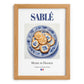 Sablé – French Dessert Dish, Bistro Wall Art, set in oak frame