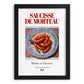 Saucisse de Morteau – French Meat Dish, Fine Dining Restaurant Poster, in sleek black frame