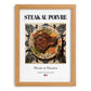 Steak au poivre – French Meat Dish, Tavern Art, set in oak frame