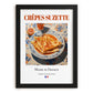 Crêpes Suzette – French Dessert Dish, Farmhouse Kitchen Still Life, in sleek black frame
