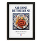 Saucisse de Toulouse – French Meat Dish, Farmhouse Kitchen Illustration, in sleek black frame