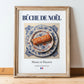Bûche de Noël – French Dessert Dish, Tavern Poster, in wooden frame leaning on the floor