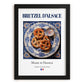Bretzel d'Alsace – French Bread Dish, Fine Dining Restaurant Painting, in sleek black frame