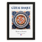 Gâteau Basque – French Dessert Dish, Bistro Poster, in sleek black frame