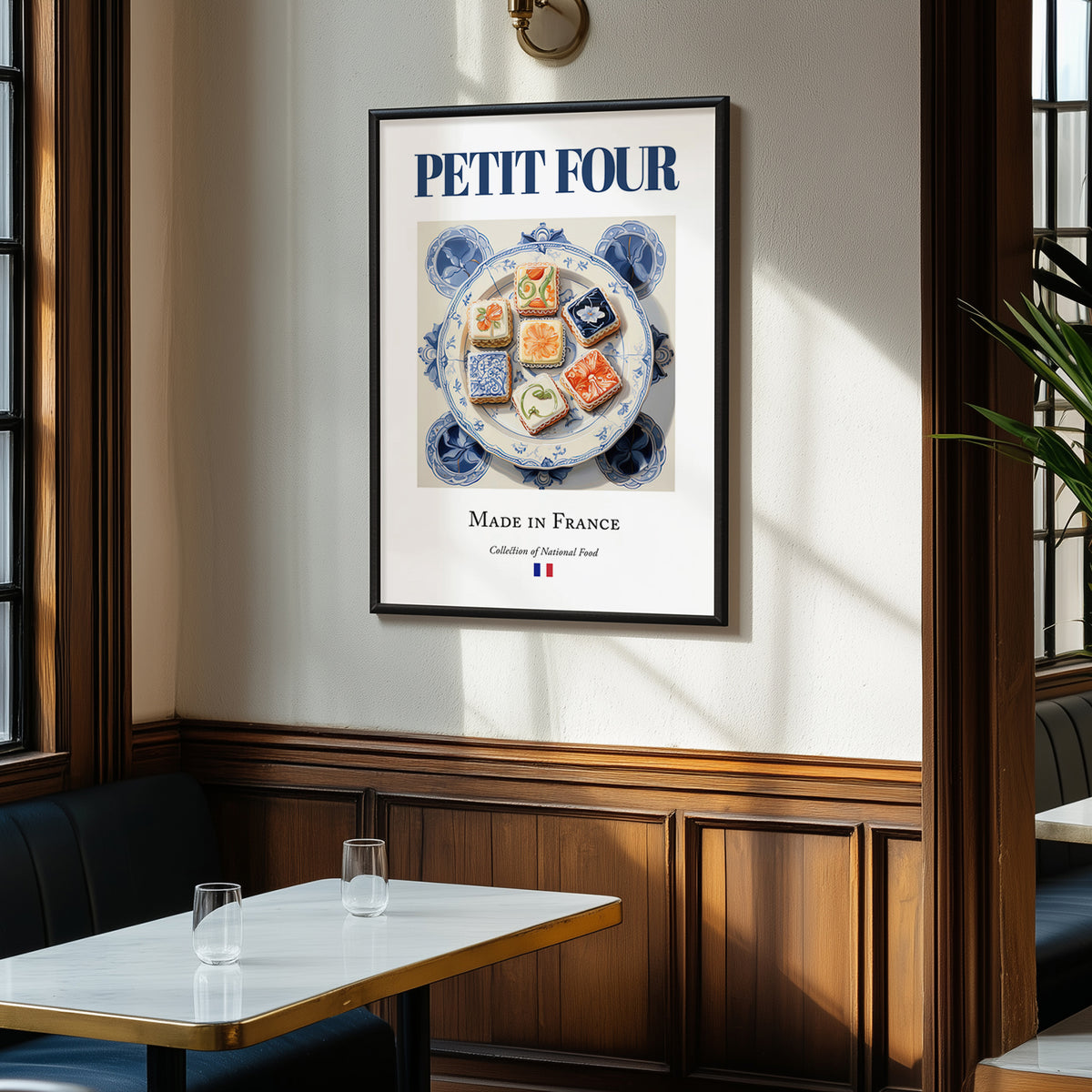 Petit four – French Dessert Dish, Bistro Wall Art, clean layout with no caption