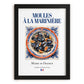 Moules à la marinière – French Dish, Restaurant Still Life, in sleek black frame