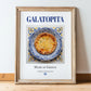 Galatopita – Greek Dish, Food Bar Poster, in wooden frame leaning on the floor