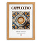 Cappuccino – Italian Coffee, Coffeehouse Still Life, set in oak frame