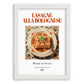 Lasagne alla Bolognese – Italian Dish, Fine Dining Restaurant Art, placed in minimal white frame