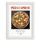 Pizza Caprese – Italian Pizza, Restaurant Illustration, placed in minimal white frame